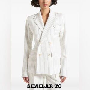 ELOQUII Women's White Pinstripe FULL SUIT